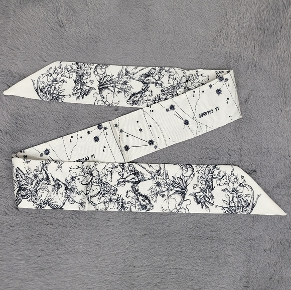 New Zodiac Signs Silk Skinny Scarf Twilly - Picture 5 of 7